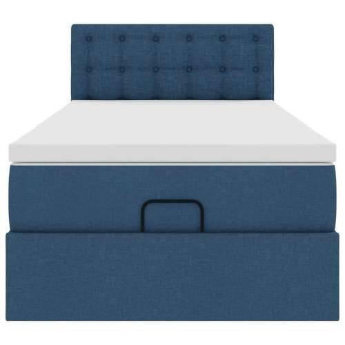 Otomanski krevet s madracem plavi 90x200 cm tkanine - Plava 90 x 200 cm gumbi Cijena