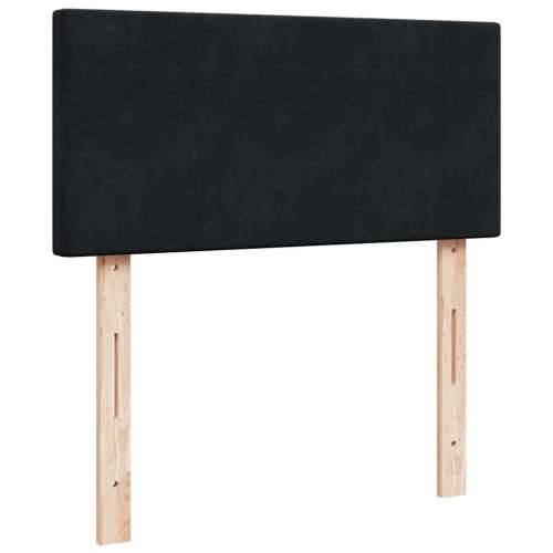 Otomanski okvir kreveta s madraca crni 100x200cm baršunasti - Crna 100 x 200 cm Gladak dizajn Cijena