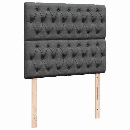 Otomanski krevet s madracem tamnosivi 120x190 cm tkanine - Tamno siva 120 x 190 cm Dizajn s gumbima Cijena