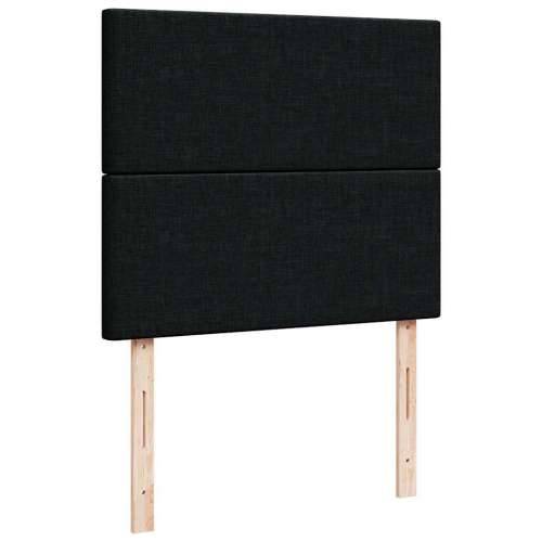 Otomanski krevet madracem i LED crna 120x190 cm tkanina - Crna 120 x 190 cm Gladak dizajn Cijena