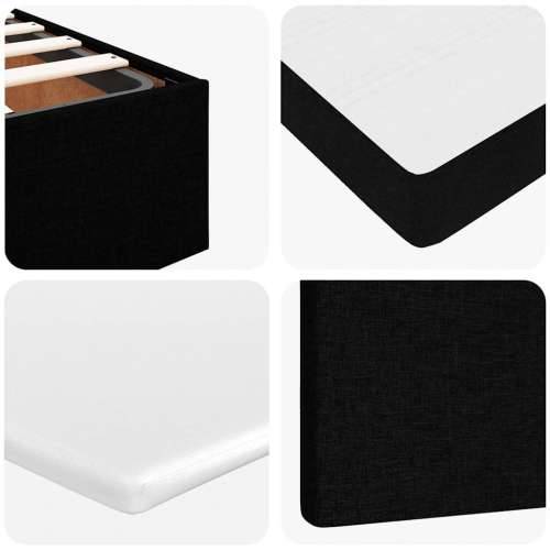 Otomanski krevet madracem i LED crna 120x190 cm tkanina - Crna 120 x 190 cm Gladak dizajn Cijena