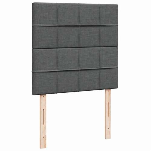 Otomanski krevet s madracem i LED tamnosivi 80x200cm tkanina - Tamno siva 80 x 200 cm Blok s kvadratima Cijena