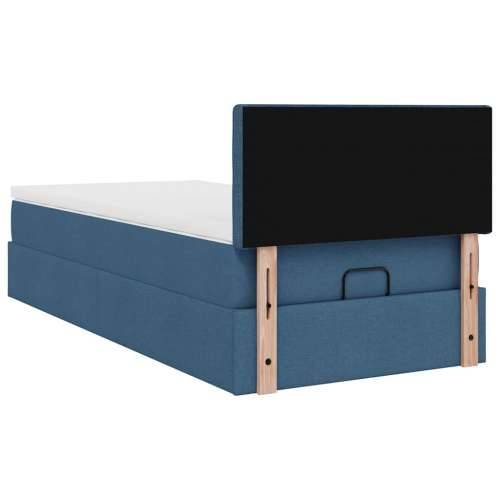 Otomanski krevet s madracem plavi 100x200 cm tkanine - Plava 100 x 200 cm gumbi Cijena
