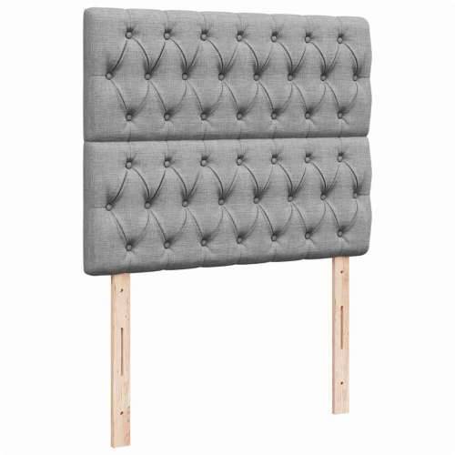 Otomanski krevet s madracem svjetlosivi 120x190 cm tkanine - Svjetlosiva 120 x 190 cm Dizajn s gumbima Cijena
