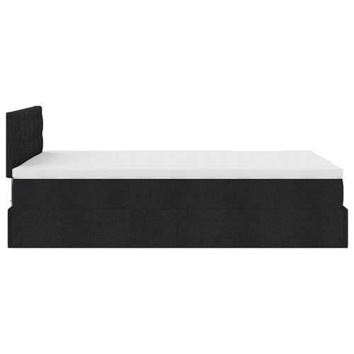 Otomanski krevet s madracem crni 120x190 cm tkanine - Crna 120 x 190 cm gumbi Cijena