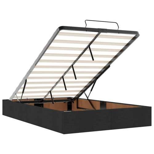 Otomanski krevet s madracem crni 120x190 cm tkanine - Crna 120 x 190 cm gumbi Cijena