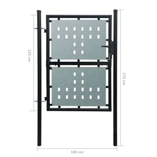 Crna jednostruka vrata za ogradu 100 x 175 cm Cijena