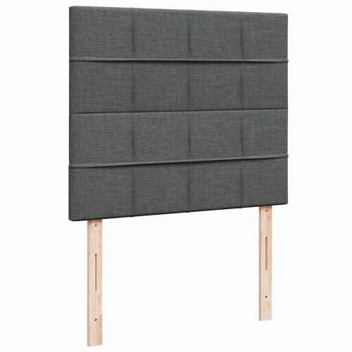 Otomanski krevet s madracem tamnosivi 120x200 cm tkanine - Tamno siva 120 x 200 cm Blok s kvadratima Cijena