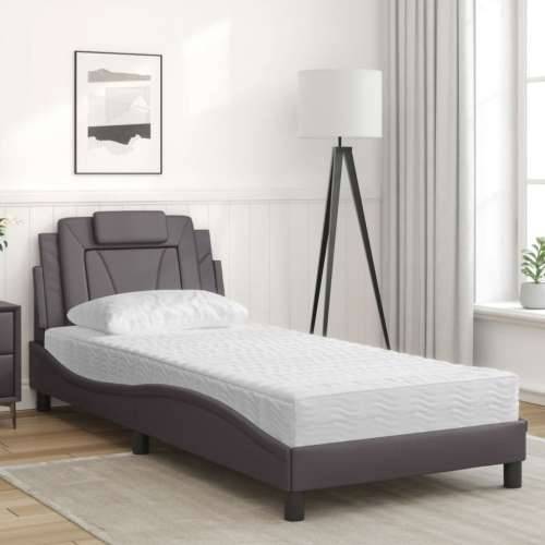 Krevet s madracem sivi 90 x 190 cm od umjetne kože - Siva 90 x 190 cm Cijena