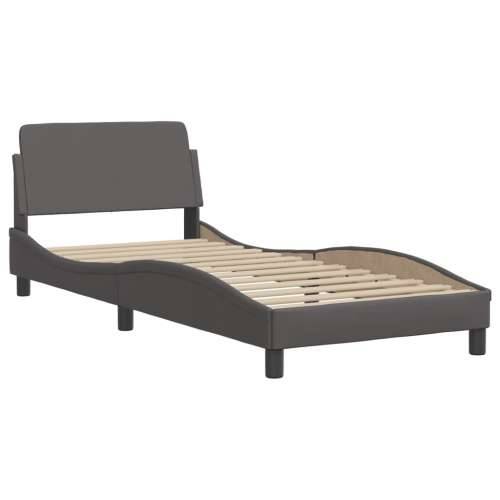Krevet s madracem sivi 90 x 190 cm od umjetne kože - Siva 90 x 190 cm Cijena