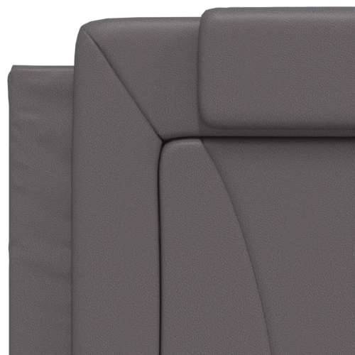 Krevet s madracem sivi 90 x 190 cm od umjetne kože - Siva 90 x 190 cm Cijena