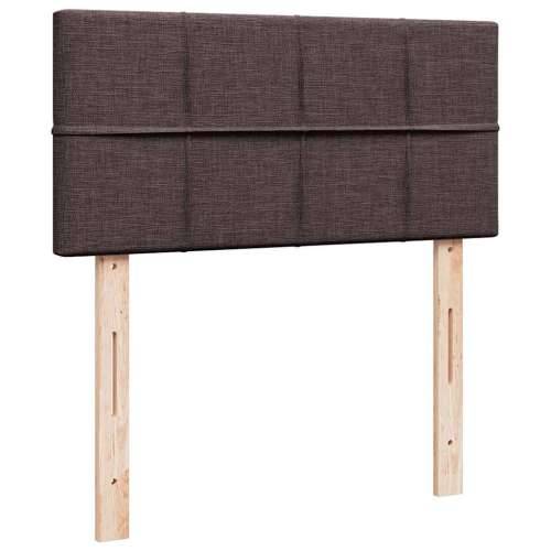 Otomanski krevet s madracem tamnosmeđi 90x200 cm tkanine - Tamno smeđa 90 x 200 cm Blok s kvadratima Cijena