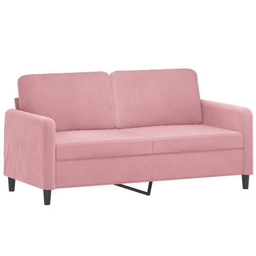 3-dijelni set sofa ružičasti baršunasti - Ružičasta s jastučićima i tabureom Cijena