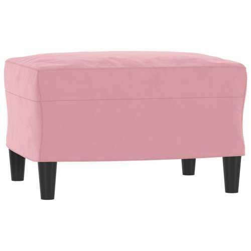 3-dijelni set sofa ružičasti baršunasti - Ružičasta s jastučićima i tabureom Cijena