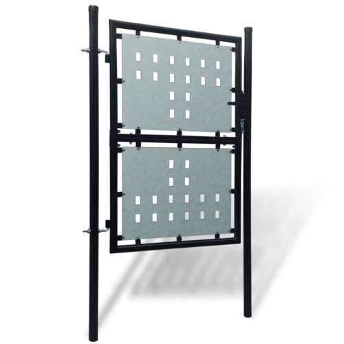 Crna jednostruka vrata za ogradu 100 x 200 cm Cijena