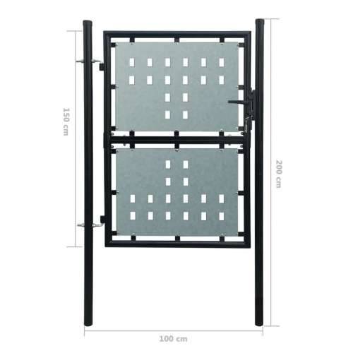 Crna jednostruka vrata za ogradu 100 x 200 cm - Crna 100 x 200 cm Cijena