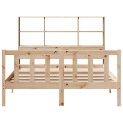 Krevet s regalom za knjige bez madraca 135x190 cm od borovine - Prirodna 135 x 190 cm Cijena