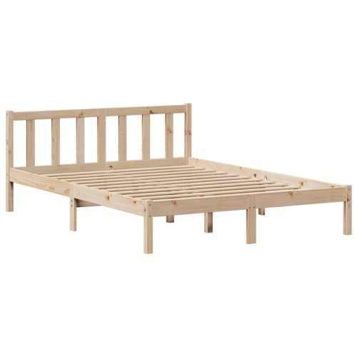Krevet s regalom za knjige bez madraca 135x190 cm od borovine - Prirodna 135 x 190 cm Cijena