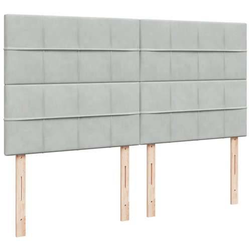 Okvir kreveta s madracima svijetlosivi 160x200cm baršunasti - Svjetlosiva 160 x 200 cm Blok s kvadratima Cijena