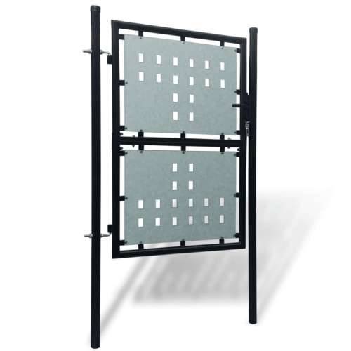 Crna jednostruka vrata za ogradu 100 x 225 cm Cijena