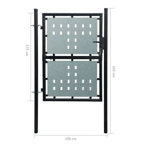 Crna jednostruka vrata za ogradu 100 x 225 cm Cijena