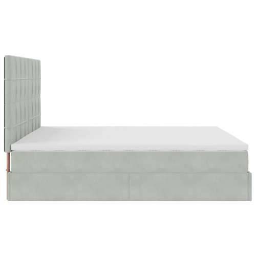 Okvir kreveta s madracima svijetlosivi 160x200cm baršunasti - Svjetlosiva 160 x 200 cm Blok s kvadratima Cijena