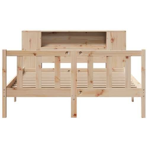 Krevet s regalom za knjige bez madraca 135x190 cm od borovine - Prirodna 135 x 190 cm Cijena