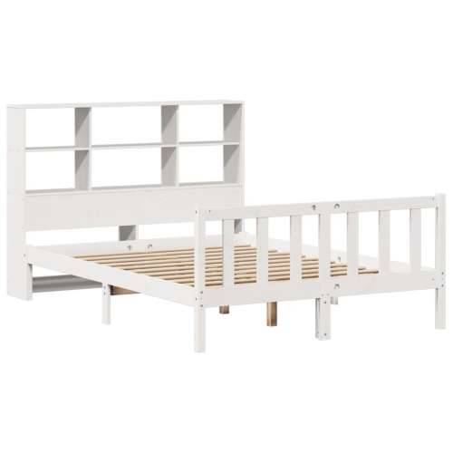 Krevet s regalom z knjige bez madraca bijeli 120x190cm borovina - Bijela 120 x 190 cm Cijena