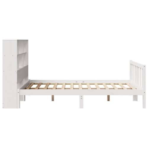 Krevet s regalom z knjige bez madraca bijeli 120x190cm borovina - Bijela 120 x 190 cm Cijena