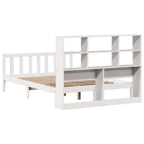 Krevet s regalom z knjige bez madraca bijeli 120x190cm borovina - Bijela 120 x 190 cm Cijena