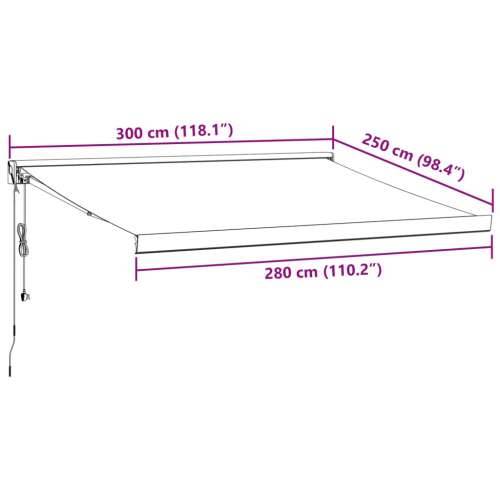 Tenda na automatsko uvlačenje bordo 300 x 250 cm - Tamno crvena 300 x 250 cm 1 Cijena