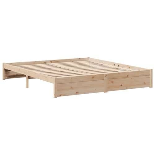 Krevet s regalom za knjige bez madraca 180x200 cm od borovine - Prirodna 180 x 200 cm Cijena