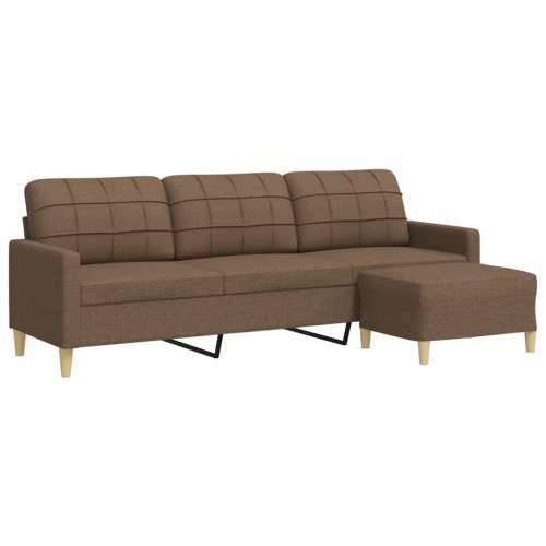 Trosjed s tabureom smeđi 210 cm od tkanine - Smeđa 210 cm Cijena