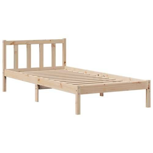 Krevet s regalom za knjige bez madraca 100 x 200 cm od borovine - Prirodna 100 x 200 cm Cijena