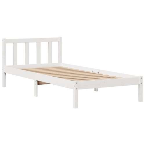 Krevet s regalom za knjige bez madraca bijeli 75x190cm borovina - Bijela 75 x 190 cm Cijena