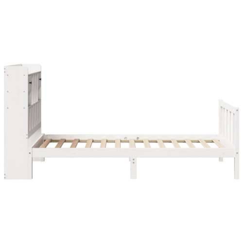 Krevet s regalom za knjige bez madraca bijeli 75x190cm borovina - Bijela 75 x 190 cm Cijena