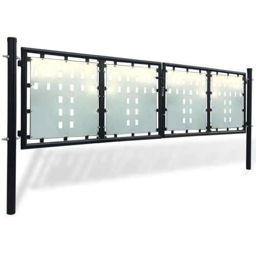 Crna jednostruka vrata za ogradu 300 x 125 cm - Crna 300 x 125 cm Cijena