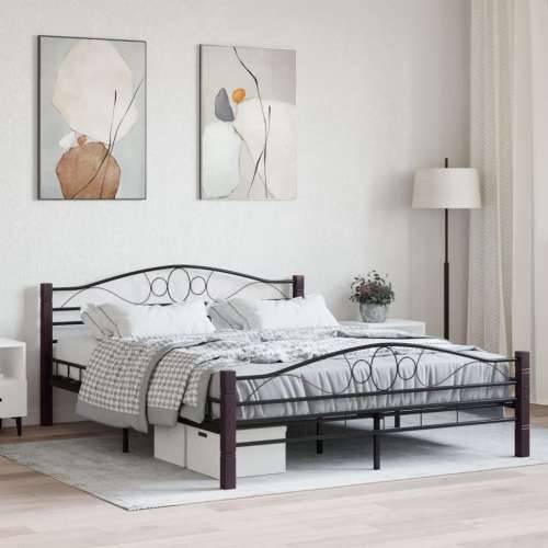 Okvir za krevet crni metalni 160 x 200 cm Cijena