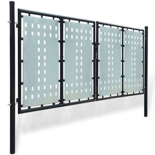Crna jednostruka vrata za ogradu 300 x 175 cm Cijena