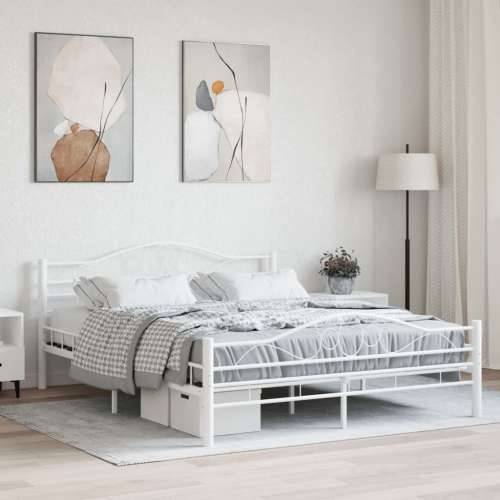Okvir za krevet bijeli metalni 160 x 200 cm Cijena