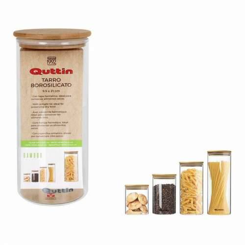 staklenka Quttin Bamboo Borosilikatno staklo Silikon 1,25 L 10,2 x 22,8 cm (12 kom.) (9,5 x 21 cm) Cijena