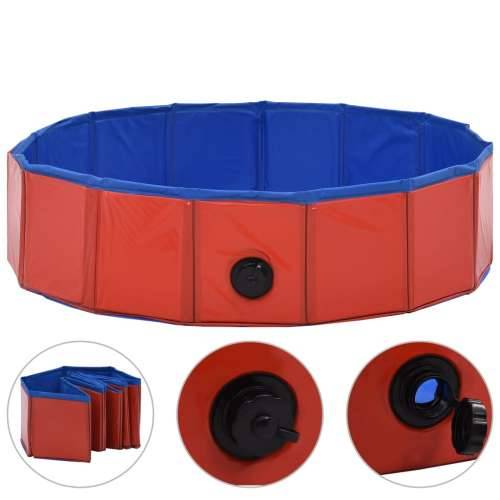 Sklopivi bazen za pse crveni 80 x 20 cm PVC Cijena