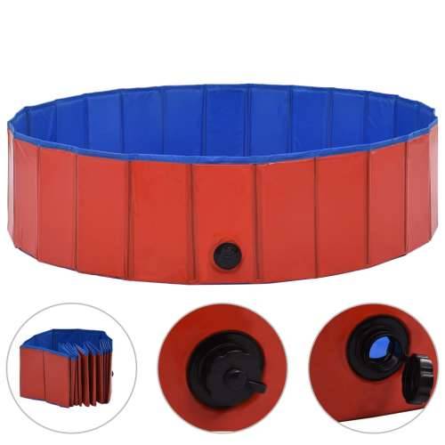 Sklopivi bazen za pse crveni 120 x 30 cm PVC Cijena