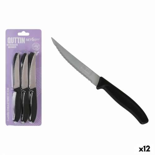 Set za Moževa za Meso Quttin Crna Srebrna 11 cm 6 Dijelovi (12 kom.) Cijena