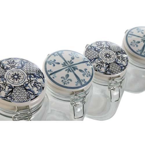 4 Tube Home ESPRIT Plava Bijela Metal Silikon Kristal Gres Keramika 800 ml 1 L 1,5 L 2,2 L 4 Dijelovi Cijena