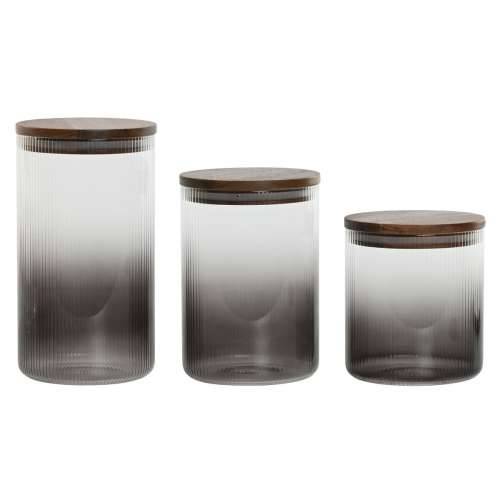 3 Tube Home ESPRIT Siva Prirodno Drvo akacije Borosilikatno staklo 900 ml 1,5 L 1,2 L 3 Dijelovi Cijena