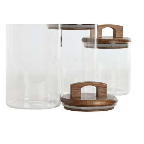 3 Tube Home ESPRIT Smeđa Providan Drvo akacije Borosilikatno staklo 650 ml 900 ml 1 L 3 Dijelovi Cijena