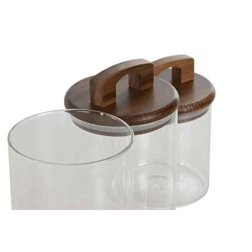 3 Tube Home ESPRIT Smeđa Providan Drvo akacije Borosilikatno staklo 650 ml 900 ml 1 L 3 Dijelovi Cijena