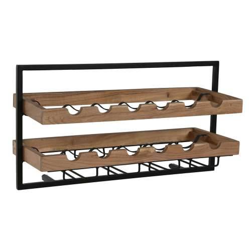 Stalak za boce Home ESPRIT Crna Prirodno 65 x 25 x 35 cm Cijena