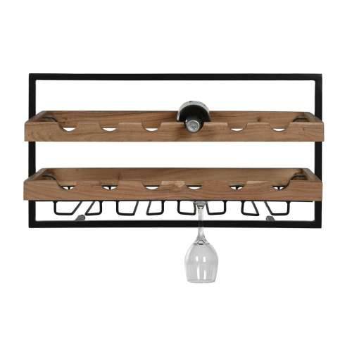 Stalak za boce Home ESPRIT Crna Prirodno 65 x 25 x 35 cm Cijena